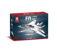 Reobrix F-14 Fighter Building Toy Set, Military Tomcat Fighter Jet Plane Model for Adults, 33032 Airplane Aircraft Hobby Fan Collection Decor Gifts for Men Kids Boy 14+ (1600 Pcs)