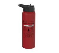 F-14 Tomcat Fighter Jet Diagram Graphic Stainless Steel Insulated Water Bottle