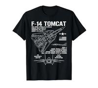 F-14 Tomcat Fighter Jet Specs Military Airplane F14 Tomcat T-Shirt, Men, Black, Large