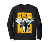 F-14 Tomcat Naval Fighter Jet Diagram Graphic Long Sleeve T-Shirt