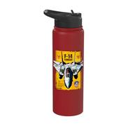 F-14 Tomcat Naval Fighter Jet Diagram Graphic Stainless Steel Insulated Water Bottle