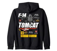 F-14 Tomcat Naval Fighter Jet Diagram Graphic Zip Hoodie