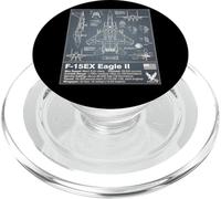 F-15 Eagle II Blueprint Technical Schematic - Aviation Art PopSockets PopGrip for MagSafe