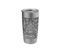 F-15 Eagle II Blueprint Technical Schematic - Aviation Art Stainless Steel Insulated Tumbler