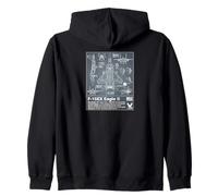 F-15 Eagle II Blueprint Technical Schematic - Aviation Art Zip Hoodie