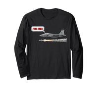 F-15 Eagle Jet Fighter Comic Fox one Graphic Long Sleeve T-Shirt