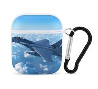 F-15 Eagle Jet Plane Earphone Case Cover Compatible with AirPods 1&2 Shockproof Bluetooth Headset Case White-style