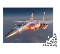 F-15EX Fighter Jet Jigsaw Puzzles for Adults 1000 Piece Battle-plane Jigsaw Puzzle for Adults Wood Puzzle Educational Games Family Decoration Challenging Therapeutic Fun 1000pcs (75x50cm)