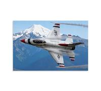 F-16 Fighting Falcon Fighter Military U.S. Air Force Thunderbirds Flight Show Photography Poster Decorative Painting Print Modern Home Bedroom Living Room Decoration Canvas Wall Art A (16x24inch(40x6