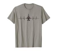 F-16 Jet Fighter Heartbeat Funny EKG Aviation Pilot Gift Men T-Shirt