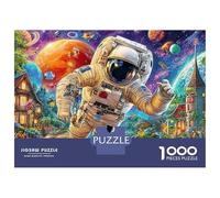 F-16 Jet Over Colorful Village 1000 Piece Jigsaw Puzzles Dancer in Cosmic Space Adults Aged 12 And Above Educational Games Beautiful Decoration Difficult Challenging Male And Female Birthday 70x50cm