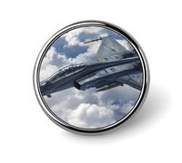 F-20 Fighter Jet Round Brooches Colorful Fashion Button Pins Badge for Backpacks Shirts Scarf
