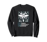F-22 Blueprint Technical Schematic - Aviation Art Graphic Sweatshirt