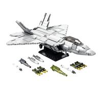 F-22 Fighter Jet Building Model with Exquisite Support Bracket, 1868 PCS | Modern Stealth Fighter Aircraft Building Kit, Creative Military Aircraft Bricks Toy, Gifts for Military Airplane Fans