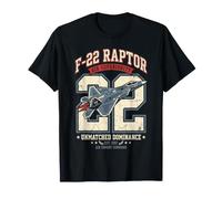 F-22 Raptor Air Combat Command Varsity Jet Graphic T-Shirt