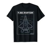 F-22 Raptor Blueprint Jet Aircraft T-Shirt
