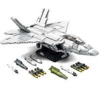 F-22 Raptor Fighter Jet Building Block Set, Military Fighter Aircraft Army Construction Toy Model, Collection Decor Gifts for Adults Men Kids 14+(1837 Pcs)