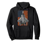 F-22 Raptor Funny USA Flag Graphic Pullover Hoodie