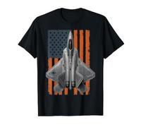 F-22 Raptor Funny USA Flag Graphic Value Graphic T-Shirt, Men, Black, XL