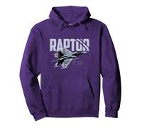 F-22 Raptor Military Jet Aircraft Pullover Hoodie, Adult Unisex, Purple, Medium