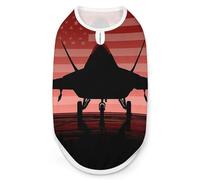 F-22 Raptor U.S. Flag Breathable Dog Shirts Clothes Printed Sleeveless Vest Soft Summer Tank Top for Small Medium Large Pet
