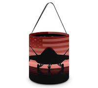 F-22 Raptor U.S. Flag Funny Easter Candy Bag Halloween Tote Treat Basket Reusable Grocery Bags Holiday Buckets