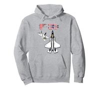 F-35 Lightning ii Pullover Hoodie, Adult Unisex, Heather Grey, Medium