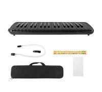 F - 37s 37 Key Melodica, Wind Musical Instrument with Blowpipe and Mouthpiece, Portable Beginner Melodica for Music Lessons, Practice and Gift, ABS Resin Body with Brass Base and (Black)