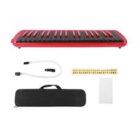 F - 37s 37 Key Melodica, Wind Musical Instrument with Blowpipe and Mouthpiece, Portable Beginner Melodica for Music Lessons, Practice and Gift, ABS Resin Body with Brass Base and (Red)
