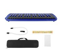 F - 37s 37 Key Melodica, Wind Musical Instrument with Blowpipe and Mouthpiece, Portable Beginner Melodica for Music Lessons, Practice and Gift, ABS Resin Body with Brass Base and (Blue)