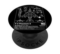 F-4 Phantom Blueprint Technical Schematic - Aviation Art PopSockets Adhesive PopGrip