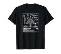 F-4 Phantom Blueprint Technical Schematic - Aviation Art T-Shirt