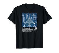 F-4 Phantom Blueprint Technical Schematic - Aviation Art T-Shirt