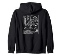 F-4 Phantom Blueprint Technical Schematic - Aviation Art Zip Hoodie