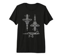 F-5 1960s Navy Jet Plane Blueprints Diagrams Premium T-Shirt