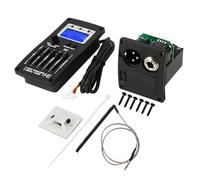 F - 5T 5Band Equalizer Digital Tuner Pickup, Guitar Pick Up with Backlight LCD Display, Auto/Manual Tuning Mode for Electric Acoustic Classic Guitar, Includes Piezo Pickup and Conn