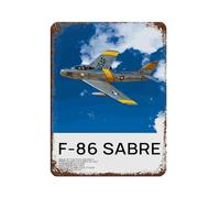 F-86 Sabre Poster Tin Sign Vintage Metal Pub Club Cafe Bar Home Wall Art Decoration Poster Retro 12x16inch(30x40cm)