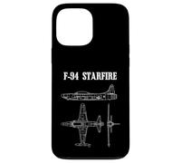 F-94 Starfire American Airplane Aircraft Blueprint Case for iPhone 13 Pro Max