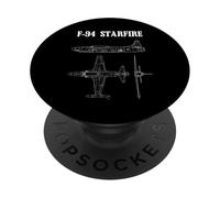 F-94 Starfire American Airplane Aircraft Blueprint PopSockets Adhesive PopGrip
