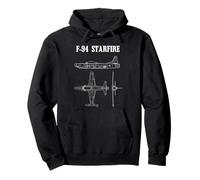 F-94 Starfire American Airplane Aircraft Blueprint Pullover Hoodie