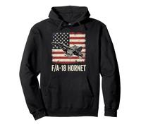 F/A-18 Hornet Jet VFA-87 US American Flag Graphic Pullover Hoodie