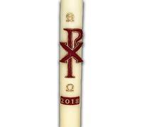 F.A.Dumont Paschal Candle with Red Chi-rho Wax Motif (3" x 36")