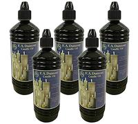 F.A.Dumont Smokeless & Odourless Clear Candle lamp Oil 5 x 1 Litre - With Easy Pour Spout