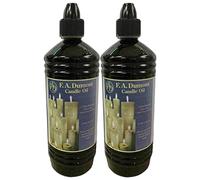 F.A.Dumont Twin Pack Smokeless & Odourless Clear Candle lamp oil 2 x 1 Litre - With Easy Pour Spout