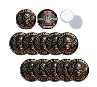 “F.A.F.O.” Challenge Coin - Stay Ready, Always, Funny Fuck Your Feelings Middle Finger Token, Novelty Double-Sided 1965-1986 Gen X Commemorative Skull Coin, for Men and Women (10Pcs)