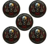 “F.A.F.O.” Challenge Coin, Stay Ready Commemorative Coin with Middle Finger Skull Design, Tactical Warrior Patriots Courage Collectible Coin, for Military Veterans (5PCS)