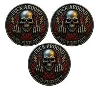 “F.A.F.O.” Challenge Coin, Stay Ready Commemorative Coin with Middle Finger Skull Design, Tactical Warrior Patriots Courage Collectible Coin, for Military Veterans (3PCS)