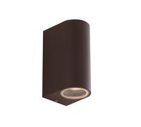 F.A.N. Europe One outdoor wall lamp, bronze-coloured, height 13 cm, IP54, 2-bulb.