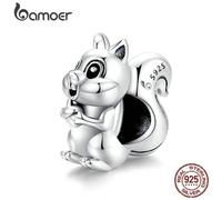 (F) Bamoer 925 Sterling Silver Golden Autumn Series Pendant Cute Squirrel Pumpkin Elegant Ginkgo Maple Leave Charm Bead For Original Bracelet Fine Jewelry