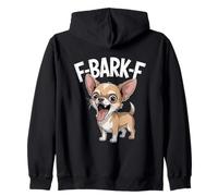F BARK F Chihuahua Funny Dog Lover Cartoon Humor Zip Hoodie
